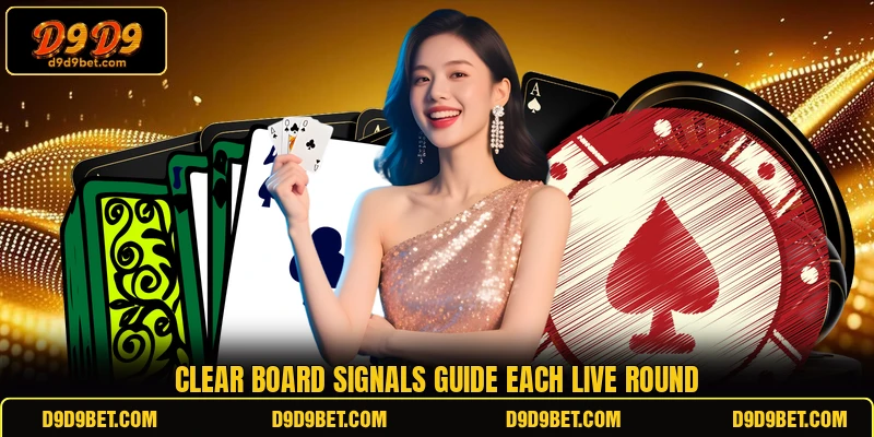 Clear board signals guide each live round Clear board signals guide each live round