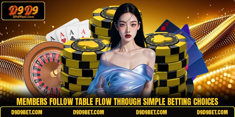 Members follow table flow through simple betting choices Members follow table flow through simple betting choices