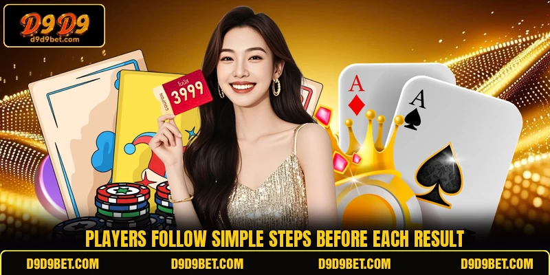 Players follow simple steps before each result Players follow simple steps before each result