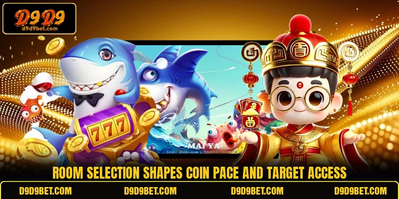 Room selection shapes coin pace and target access Room selection shapes coin pace and target access